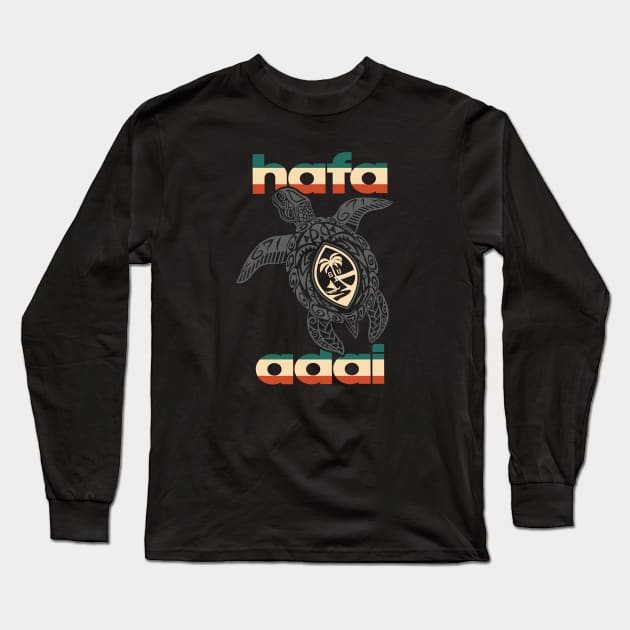 Hafa Adai Tribal Turltle Guam Long Sleeve T-Shirt by Dailygrind